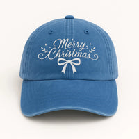 Personalized Merry Christmas Embroidered Hat, Custom Thread Color Script Design, Festive Dad Hat, Holiday Party Outfit, Christmas Gift