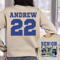 Personalized Senior Football Mom 2027 Sweatshirt, Custom Photo Player Name Number Tee, Senior Top, Gift for Football Mom, Front Back