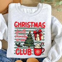 Personalized Family Christmas Club Sweatshirt, Custom Name Est Year Retro Design Tee, Matching Holiday Design Top, Christmas Gift for Family