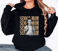 Personalized Senior Mom Shirt, Custom Photo Name Gold Serif Design Tee, Photo Cutout Design Top, Mother's Day Gift, Gift for Senior Mom