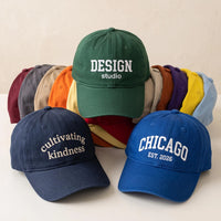 Custom Text Logo Embroidered Hat, Personalized Name Dad Cap, Soft Chino Twill Cap, Bride Mom Family Wedding Gift, Personalized Gift