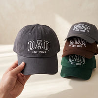 Custom Text Logo Embroidered Hat, Personalized Name Dad Cap, Soft Chino Twill Cap, Bride Mom Family Wedding Gift, Personalized Gift