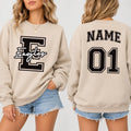 Personalized School Mascot Sweatshirt, Custom Name Number Hoodie, Varsity Spirit School Shirt, Game Day Outfit, Gift for Athlete, Front Back