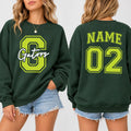 Personalized School Mascot Sweatshirt, Custom Name Number Hoodie, Varsity Spirit School Shirt, Game Day Outfit, Gift for Athlete, Front Back