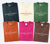 Funny Potato Shirt, Choose Your Phrase Custom Tee, Crispy Sleepy Potato Hoodie, Sarcastic Fall Thanksgiving Shirt, Gift for Food Lover
