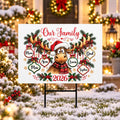 Personalized Family Christmas Yard Sign, Custom Names Moose Santa Hat Ornaments, Weatherproof Coroplast Sign, Outdoor Holiday Yard Decor
