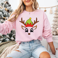 Custom Reindeer Face Christmas Shirt, Choose Your Option 01-09 Tee, Funny Holiday Family Shirt, Matching Family Outfit, Holiday Gift