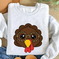 Custom Turkey Face Thanksgiving Shirt, Personalized Funny Gobbler Tee, Cute Funny Bird Top, Family Matching Holiday Gift, Turkey Day Gift