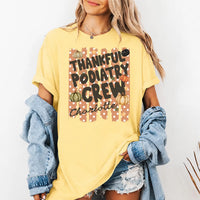 Personalized Podiatry Crew Shirt, Custom Name Thankful Tee, Fall Foot Doctor Gift, Medical Team Appreciation Shirt, Gift for Podiatrist
