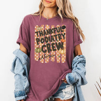 Personalized Podiatry Crew Shirt, Custom Name Thankful Tee, Fall Foot Doctor Gift, Medical Team Appreciation Shirt, Gift for Podiatrist