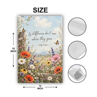 Wildflowers Don't Care Where They Grow Garden Flag, 12x18 Inch Double Sided, Summer Porch Decor, Spring Yard Decor, Garden Lover Gift