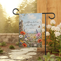 Wildflowers Don't Care Where They Grow Garden Flag, 12x18 Inch Double Sided, Summer Porch Decor, Spring Yard Decor, Garden Lover Gift