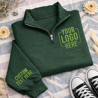 Personalized Logo Embroidered Quarter Zip Sweatshirt, Custom Company Quarter Zip, Corporate Team Apparel, Team Uniform Top, Corporate Gift