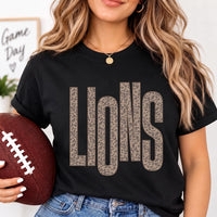 Custom Leopard Print Mascot Shirt, Personalized Team Name Tee, Leopard Game Day Crewneck, Sports Mom Game Day Tee, Gift for Team Fan