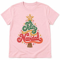 Feliz Navidad Retro 70s Christmas Tree Shirt, Latina Christmas Holiday Tee, Vintage Spanish Tree Shirt, Feliz Navidad Gift, Gift for Her