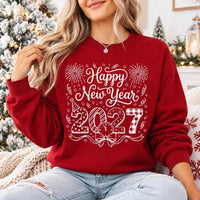 Happy New Year 2027 Hand Lettered Sweatshirt, NYE Countdown Party Shirt, Funny Doodle 2027 Shirt, New Year Gift for Her, Holiday Party Gift
