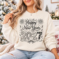 Happy New Year 2027 Hand Lettered Sweatshirt, NYE Countdown Party Shirt, Funny Doodle 2027 Shirt, New Year Gift for Her, Holiday Party Gift