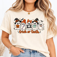 Trick or Teeth Dental Shirt, Cute Ghost Halloween Graphic Tee, Toothbrush Ghost Party Top, Halloween Dental Office Gift, Gift for Dentist