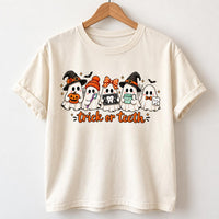 Trick or Teeth Dental Shirt, Cute Ghost Halloween Graphic Tee, Toothbrush Ghost Party Top, Halloween Dental Office Gift, Gift for Dentist