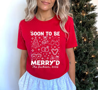 Personalized First Christmas Engaged Shirt, Custom Merry'd Tee, Engaged Holiday Sweatshirt, Couple Crewneck, Engagement Gift for Her