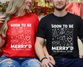 Personalized First Christmas Engaged Shirt, Custom Merry'd Tee, Engaged Holiday Sweatshirt, Couple Crewneck, Engagement Gift for Her