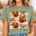 Thanksgiving Turkey Shirt, Cute Trendy Fall Turkey Tee, Leopard Print Bird Sweatshirt, Polka Dot Stripe Crewneck, Fall Animal Lover Gift