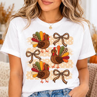 Thanksgiving Turkey Shirt, Cute Trendy Fall Turkey Tee, Leopard Print Bird Sweatshirt, Polka Dot Stripe Crewneck, Fall Animal Lover Gift