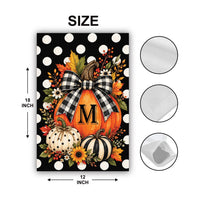 Personalized Monogram Pumpkin Garden Flag, 12x18 Double Sided Yard Flag, Autumn Welcome Sign, Buffalo Check Porch Decor, Autumn Gift