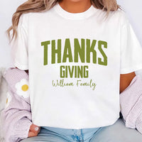 Personalized Thanksgiving Family Shirt, Custom Thanks Giving Tee, Fall Harvest Sweatshirt, Turkey Crewneck, Family Gathering Holiday Gift
