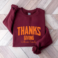 Personalized Thanksgiving Family Shirt, Custom Thanks Giving Tee, Fall Harvest Sweatshirt, Turkey Crewneck, Family Gathering Holiday Gift