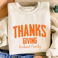 Personalized Thanksgiving Family Shirt, Custom Thanks Giving Tee, Fall Harvest Sweatshirt, Turkey Crewneck, Family Gathering Holiday Gift