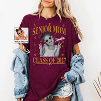 Custom Senior Mom 2027 Shirt, Personalized Graduate Photo Tee, Class of 2027 Grad Sweatshirt, Proud Parent Crewneck, Senior Year Gift