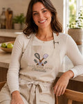 Custom Made With Love Embroidered Apron, Personalized Name Cooking Apron, Full-Length Baking Kitchen Apron with Pockets, Baker Gift