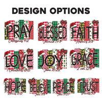 Custom Christian Christmas Family Shirts, Faith Word Scripture Tee, Santa Hat Word Block Shirt, Matching Holiday Outfit, Christmas Gift