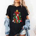 Oh Come Let Us Adore Him Shirt, Christmas Tree Bubble Letter Tee, Faith Holiday Graphic Crewneck, Gold Star Xmas Outfit, Stocking Stuffer