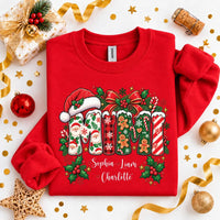 Personalized Mimi Christmas Sweatshirt, Custom Grandma Crewneck, Santa Hat Pullover, Holiday Family Tee, Christmas Gift for Grandma