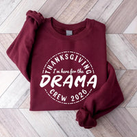 Custom I'm Here For The Thanksgiving Shirt, Your Word Turkey Day Tee, Funny Badge Shirt, Fall Family Gathering, Funny Thanksgiving Gift