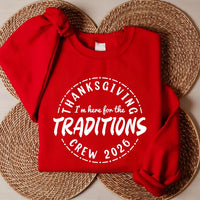 Custom I'm Here For The Thanksgiving Shirt, Your Word Turkey Day Tee, Funny Badge Shirt, Fall Family Gathering, Funny Thanksgiving Gift