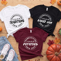 Custom I'm Here For The Thanksgiving Shirt, Your Word Turkey Day Tee, Funny Badge Shirt, Fall Family Gathering, Funny Thanksgiving Gift
