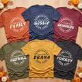 Custom I'm Here For The Thanksgiving Shirt, Your Word Turkey Day Tee, Funny Badge Shirt, Fall Family Gathering, Funny Thanksgiving Gift