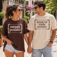 Sweet Potato Thanksgiving Shirt, Kind of Rude Potato Tee, Funny Fall Food Crewneck, Couples Matching Turkey Top, Thanksgiving Gift