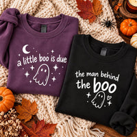 Personalized Halloween Pregnancy Announcement Sweatshirt, A Little Boo is Due Tee, Spooky Couples Reveal Top, Baby News Gift, Halloween Gift
