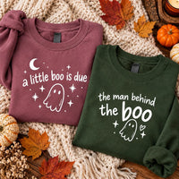 Personalized Halloween Pregnancy Announcement Sweatshirt, A Little Boo is Due Tee, Spooky Couples Reveal Top, Baby News Gift, Halloween Gift
