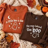 Personalized Halloween Pregnancy Announcement Sweatshirt, A Little Boo is Due Tee, Spooky Couples Reveal Top, Baby News Gift, Halloween Gift