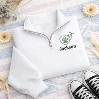 Personalized Vet Embroidered Quarter Zip Sweatshirt, Custom Name Pullover, Clinic Layering Top, Vet Tech Appreciation, Gift for Her