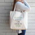 Custom Business Logo Tote Bag, Personalized Color Canvas Tote, Company Brand Carryall, Bulk Team Gift Set, Corporate Staff Gift Pouch