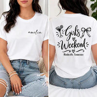 Personalized Nashville Girls Weekend Shirt, Custom Name Trip Sweatshirt, Tennessee Party Top, Bachelorette Outfit, Birthday Trip, Front Back