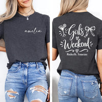 Personalized Nashville Girls Weekend Shirt, Custom Name Trip Sweatshirt, Tennessee Party Top, Bachelorette Outfit, Birthday Trip, Front Back