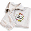 Personalized Mrs Embroidered Quarter Zip Sweatshirt, Custom Surname Pullover, School Icon Sweater, Kindergarten Teacher, Mother's Day Gift