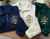 Personalized Mrs Embroidered Quarter Zip Sweatshirt, Custom Surname Pullover, School Icon Sweater, Kindergarten Teacher, Mother's Day Gift